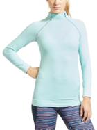 Athleta Womens Finish Fast Asym Half Zip Size L - Blue Tint