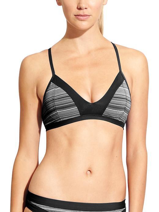 Athleta Womens Veracruz Stripe Bikini Size L - Black