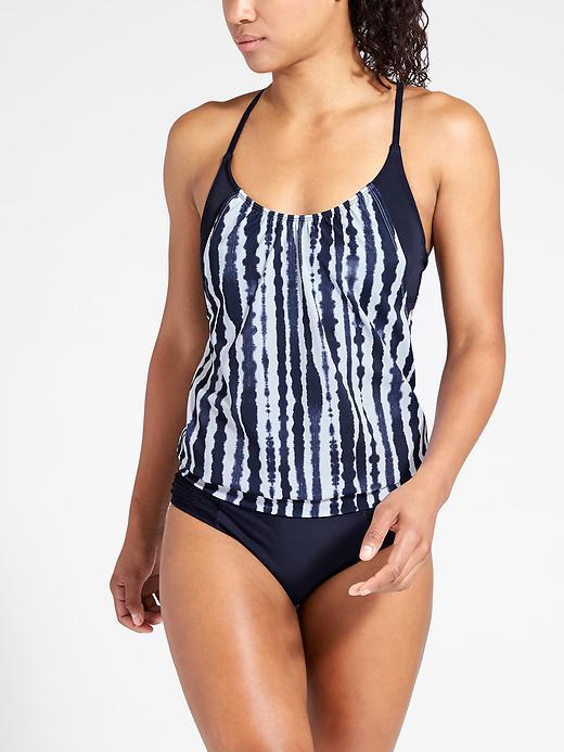 Athleta Womens Wave Break Blousy Tankini Size 32b/c - Dress Blue
