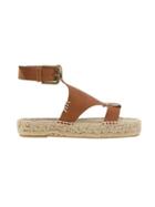Athleta Womens Banded Shield Open Toe Sandal By Soludos Camel Size 9
