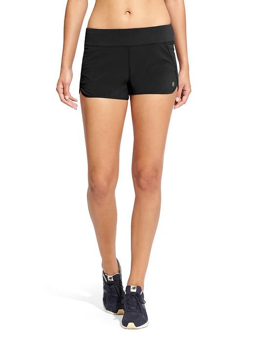 Athleta Womens Track This Run Short Size L - Black