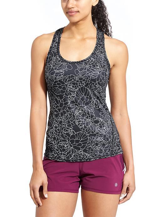 Athleta Womens Sketch Floral Chi Tank Size L - Black