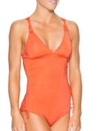 Athleta Womens Aqualuxe One Piece Size L - Light Coral Sunset