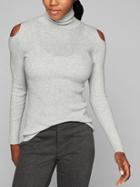 Athleta Womens Cotton Cashmere Cold Shoulder Sweater Size L - Light Grey Heather