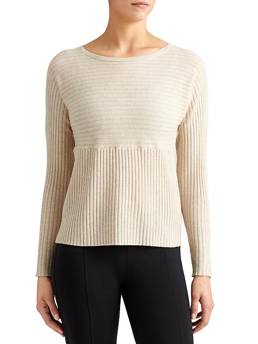 Athleta Womens Merino Hayes Sweater Size L - Oatmeal Heather
