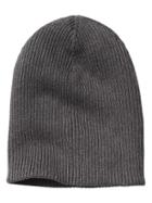 Athleta Womens Reversible Ribbed Beanie Charcoal Heather/ Black Size One Size