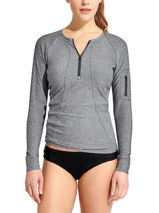 Athleta Womens Pacifica Upf Heather Top Size M - Grey Heather