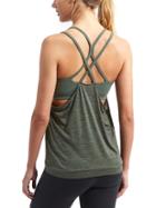 Athleta Womens Shadow Stripe Energize Tank Size Xl - Jasper Green