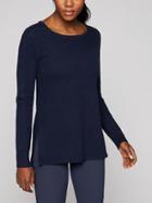 Athleta Womens Thermal Honeycomb Sweater Size L - Navy