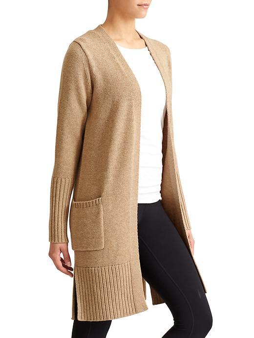 Athleta Womens Passage Sweater Coat Size L - Camel Heather