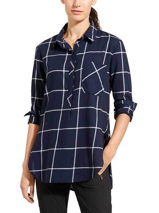 Athleta Womens Presidio Tunic Size L Petite - Navy/white