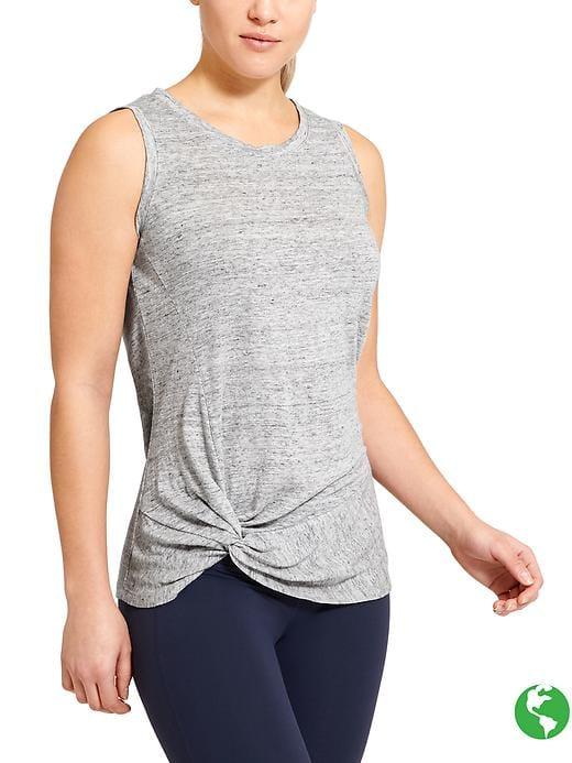 Athleta Womens Knot Zephyr Tank Light Grey Heather Size Xl