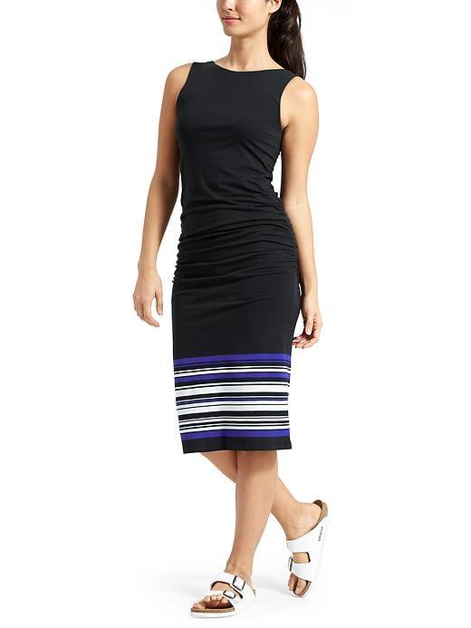Athleta Womens Midi Tank Dress Size L Tall - Black