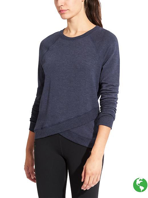 Athleta Womens Criss Cross Sweatshirt Size 2x Plus - Navy Heather