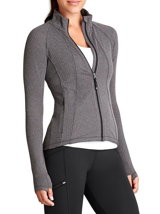 Athleta Womens Herringbone Hope Jacket Size 1x Plus - Black