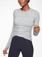Athleta Womens Foresthill Top Grey Heather Size M
