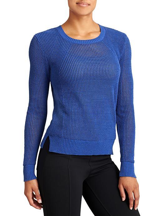 Athleta Womens Mesh Pullover Size L - Caspian Blue