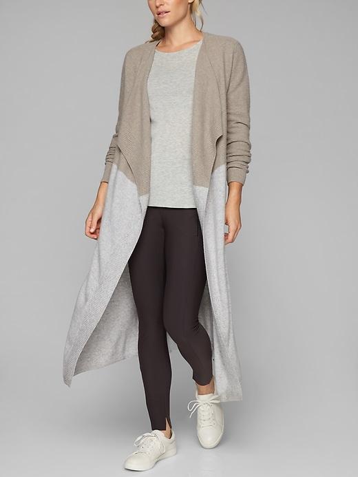 Athleta Womens Cashmere Duster Light Grey Heather/ Foxtail Taupe Size Xxs
