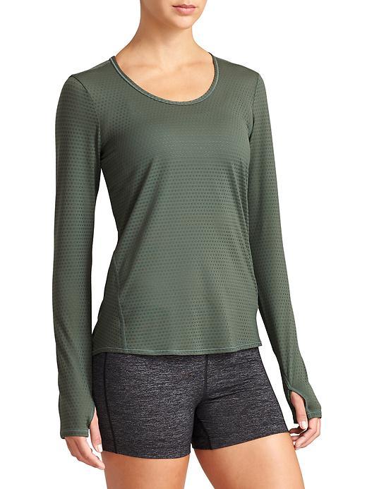 Athleta Womens Chi Top Dot Mesh Size 1x Plus - Jasper Green