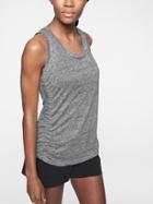Athleta Womens Linen Ruched Tank Light Grey Heather Size Xl