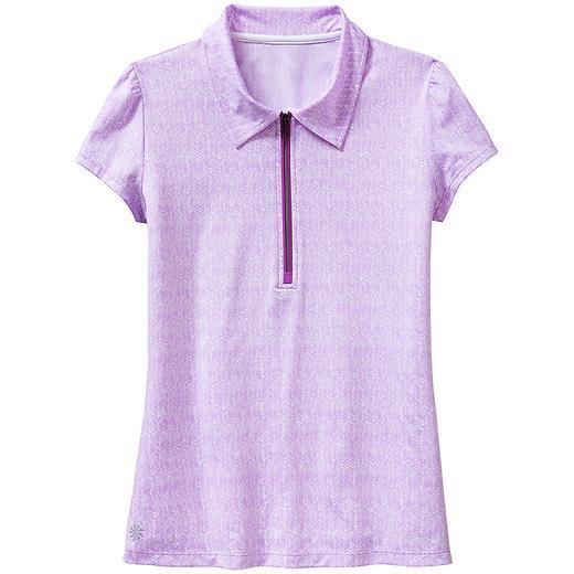Athleta Printed Gravity Polo - Hydrangea Herringbone