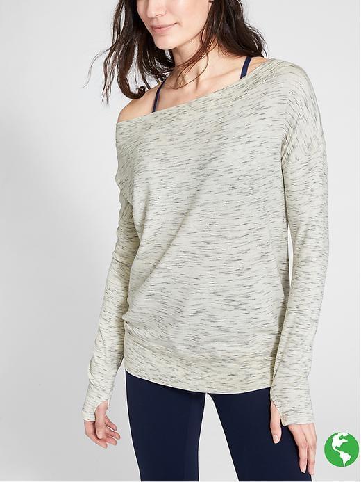 Athleta Womens Studio Barre Sweatshirt Size L - Snow Heather