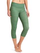 Athleta Womens Stripes Chaturanga Capri Size L Tall - Jasper Green/luminous Green