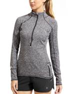 Athleta Womens Running Wild 3.0 Half Zip Size L - Charcoal Heather