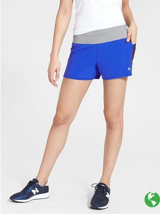 Athleta Womens Perforated Ready Set Go Short 4&quot; Size S - Bristol Blue