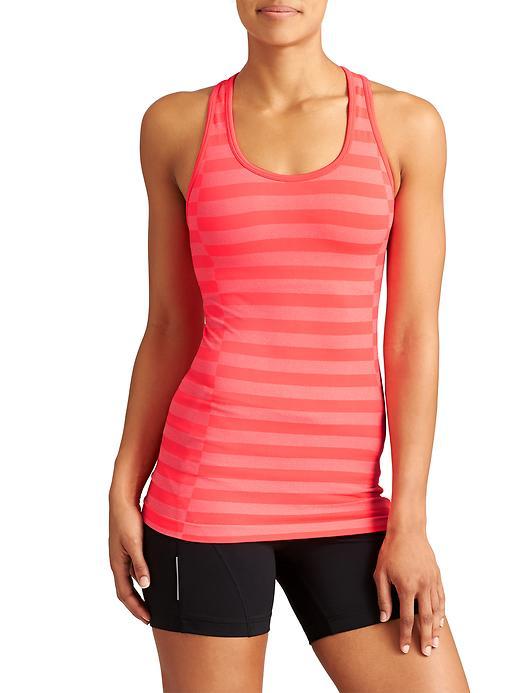 Athleta Womens Rev Up Stripe Tank Size L - Ember Orange/white