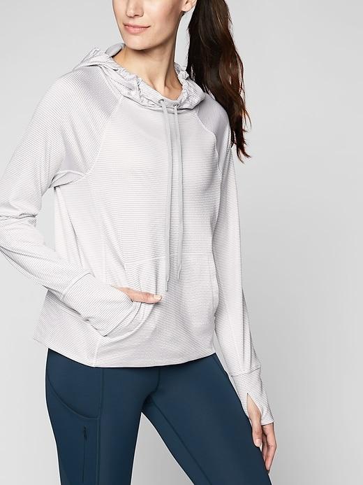 Athleta Womens Heavenly Hail Hoodie Slate Grey/ Bright White Size Xxs