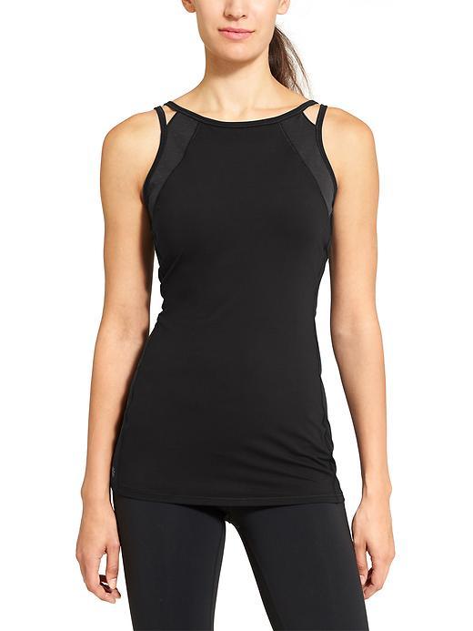 Athleta Womens Point D'esprit Tank Size L - Black