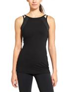Athleta Womens Point D'esprit Tank Size L - Black