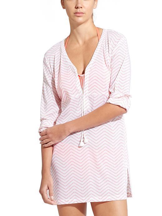 Athleta Womens Palm Springs Chevron Kimssa Tunic Size L - Ember Orange