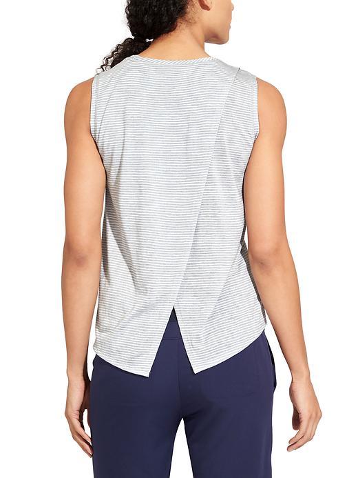 Athleta Womens Breezy Bella Tank Size L - Slate Grey Stripe