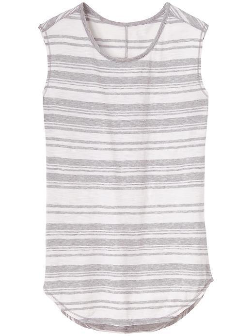 Athleta Shanti Stripe Tank - White/grey Heather