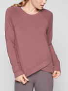 Athleta Womens Criss Cross Sweatshirt Crushed Berry Size M