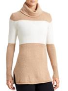 Athleta Womens Cashmere Chalet Sweater Size L - Ivory/camel Heather