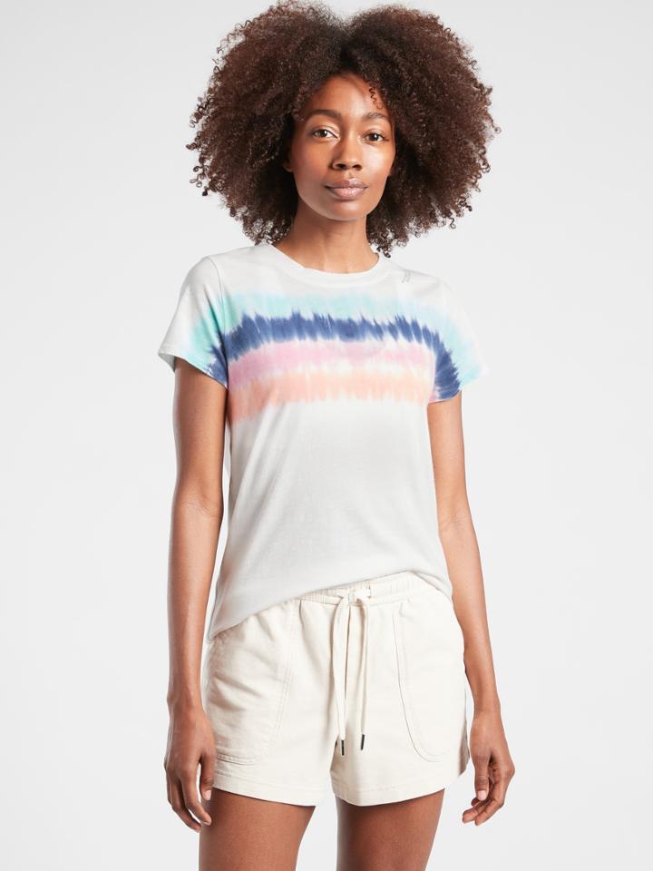 Organic Daily Tie Dye Stripe Tee