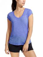 Athleta Womens Easy V Sugar Wash Tee Size 1x Plus - Caspian Blue