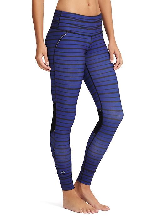 Athleta Womens Relay Striped Tight Size L Tall - Amalfi Blue