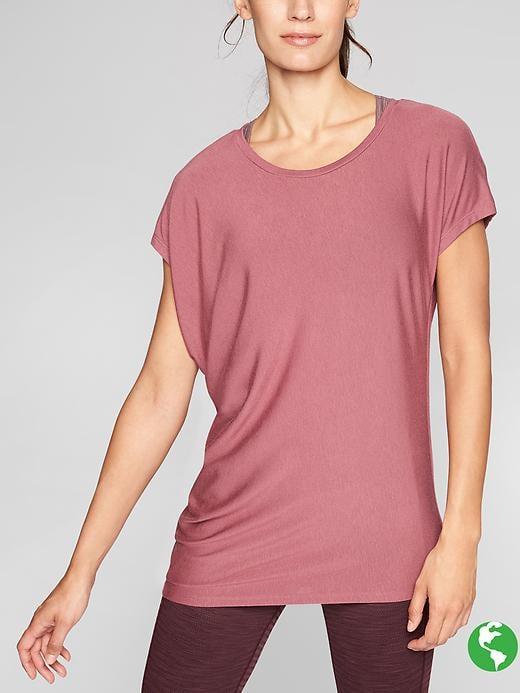 Athleta Womens Threadlight Relaxed Tee Size L - Meadow Mauve