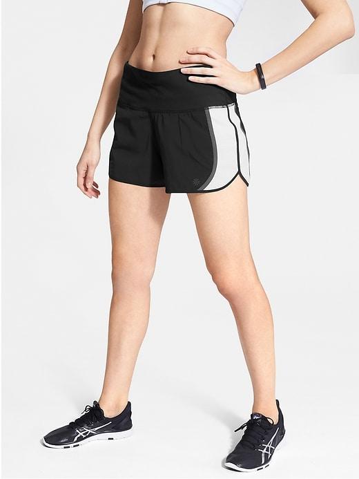 Athleta Womens High Rise Acceleration Short 3.5 Black/ White Size Xs