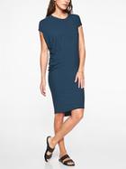 Athleta Womens Draped Crew Dress Constellation Blue Size 2x