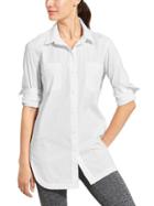 Athleta Womens Long And Lean Shirt Size L Petite - Bright White