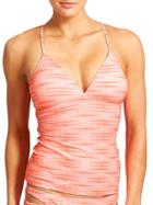 Athleta Womens Ariel Cut Out Tankini Size L Tall - Ember Orange