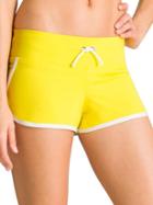 Athleta Womens Kata Swim Short Size L - Aloha Yellow/ White