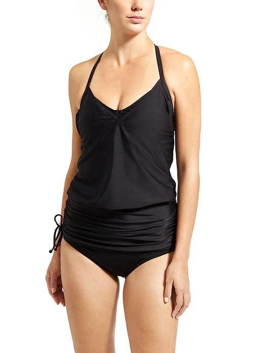 Athleta Womens Side Scrunch Tankini Size 32b/c - Black