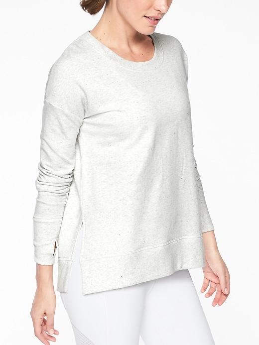 Athleta Womens Coaster Luxe Sweatshirt Sea Salt Heather Nep Size Xxs