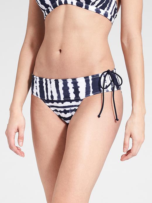 Athleta Womens Wave Break Side Tie Bikini Bottom Size L - Dress Blue
